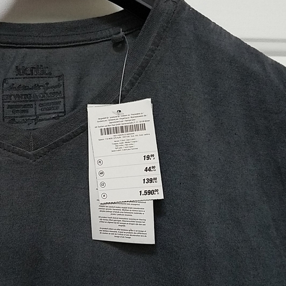 Identic stone dyed medium washed gray tee shirt short sleeves made in Germany - Picture 5 of 10